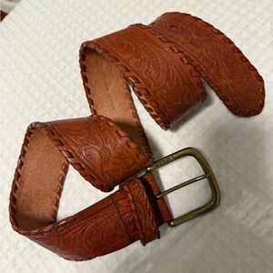 Lauren Ralph Lauren Brown Embossed Leather Belt